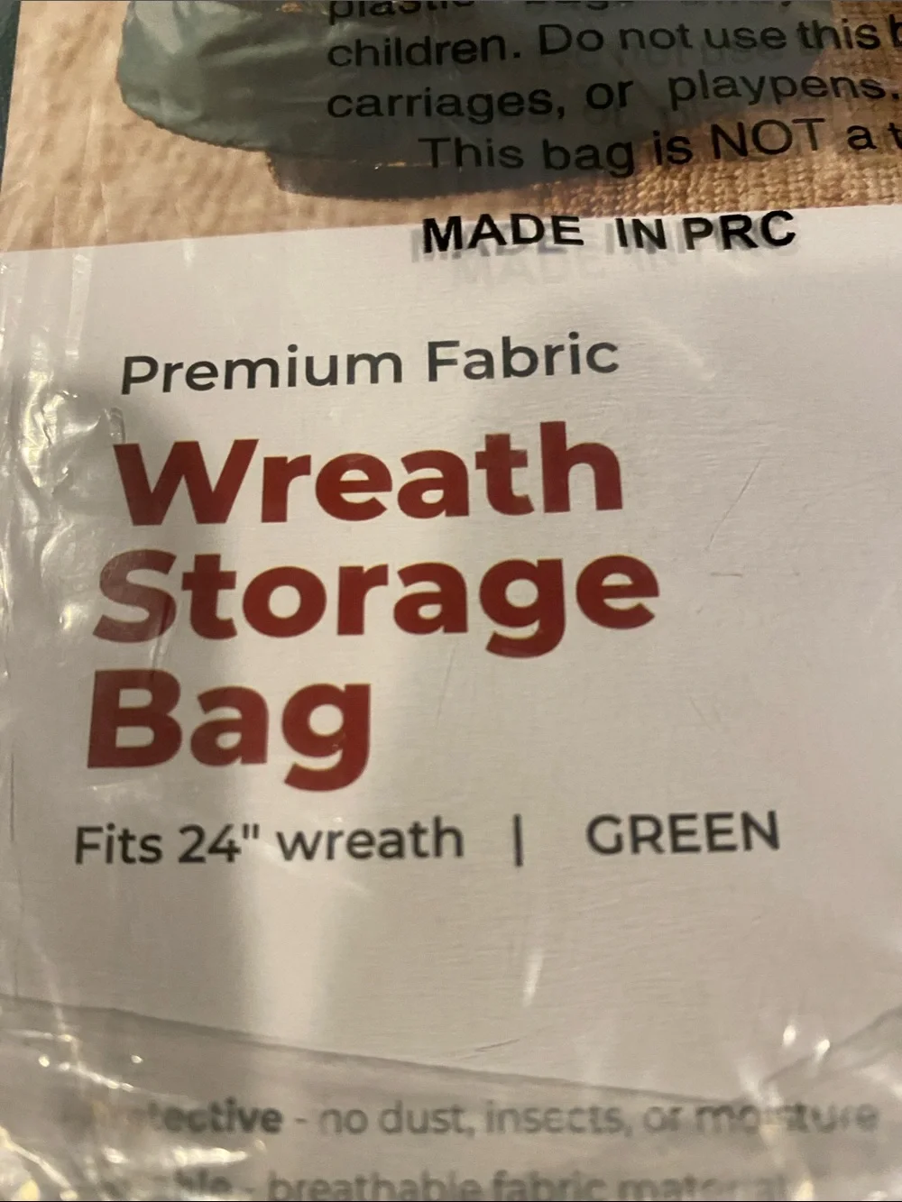NIP Wreath Storage Bag